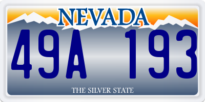 NV license plate 49A193