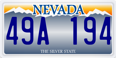 NV license plate 49A194