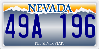NV license plate 49A196