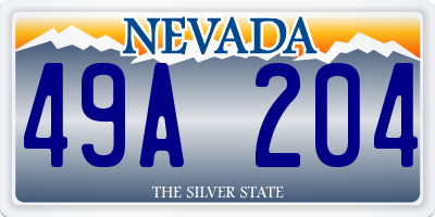 NV license plate 49A204