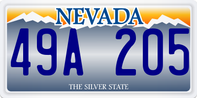 NV license plate 49A205