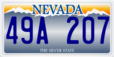 NV license plate 49A207