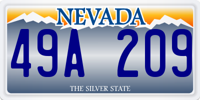 NV license plate 49A209
