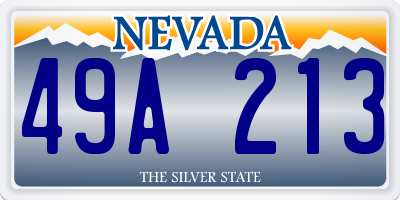 NV license plate 49A213