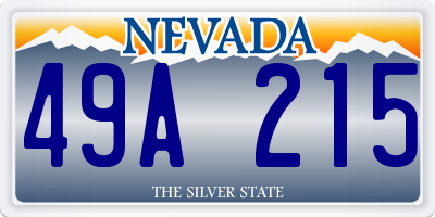 NV license plate 49A215