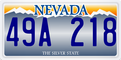 NV license plate 49A218