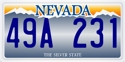 NV license plate 49A231