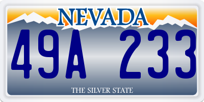 NV license plate 49A233