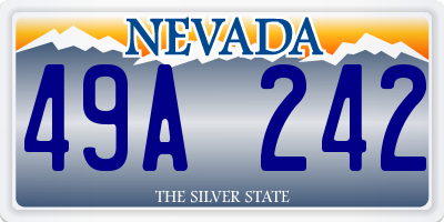 NV license plate 49A242