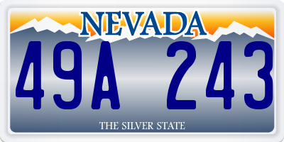 NV license plate 49A243
