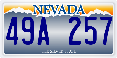 NV license plate 49A257