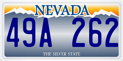 NV license plate 49A262