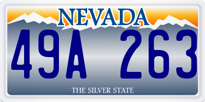NV license plate 49A263