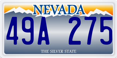 NV license plate 49A275