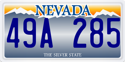 NV license plate 49A285