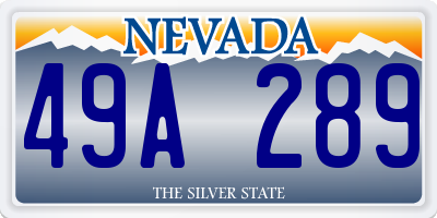 NV license plate 49A289