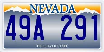 NV license plate 49A291