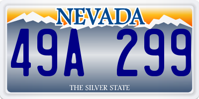 NV license plate 49A299