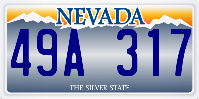 NV license plate 49A317