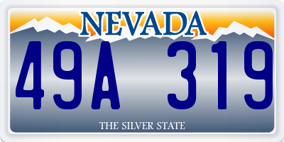 NV license plate 49A319