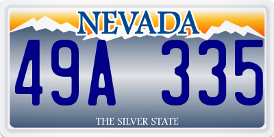 NV license plate 49A335
