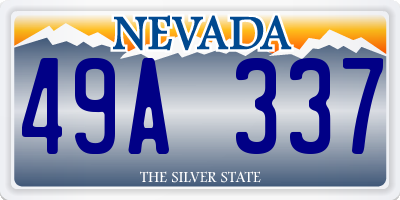 NV license plate 49A337