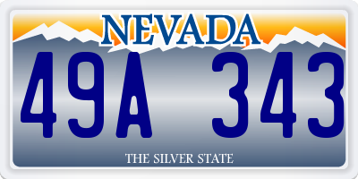 NV license plate 49A343