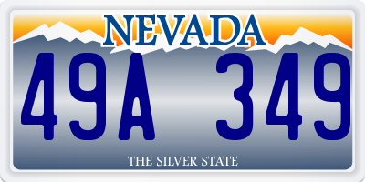 NV license plate 49A349