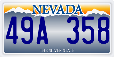 NV license plate 49A358