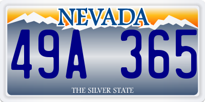 NV license plate 49A365