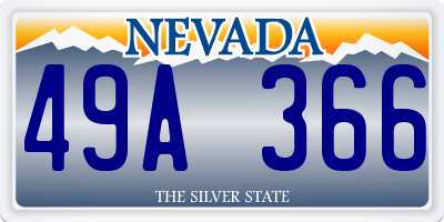 NV license plate 49A366