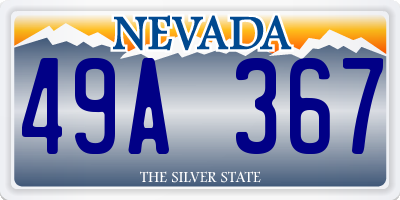 NV license plate 49A367
