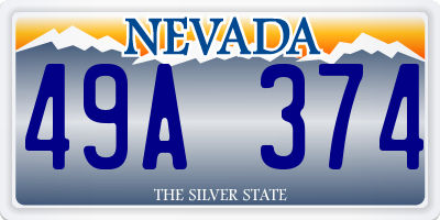 NV license plate 49A374