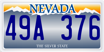 NV license plate 49A376