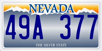 NV license plate 49A377