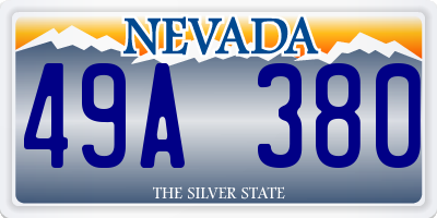 NV license plate 49A380