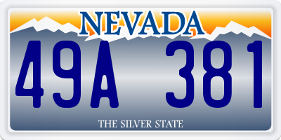 NV license plate 49A381