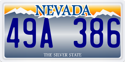 NV license plate 49A386