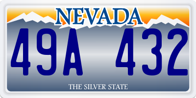 NV license plate 49A432