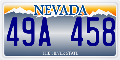 NV license plate 49A458