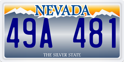 NV license plate 49A481