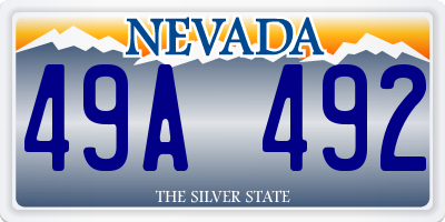 NV license plate 49A492