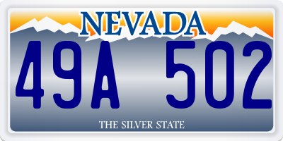 NV license plate 49A502