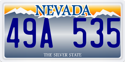 NV license plate 49A535