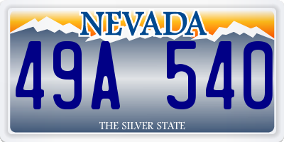 NV license plate 49A540