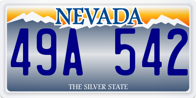 NV license plate 49A542
