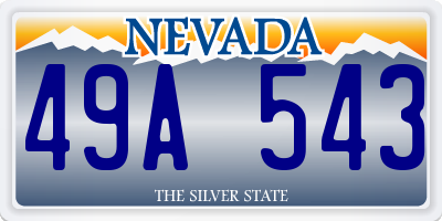 NV license plate 49A543