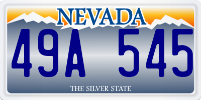 NV license plate 49A545