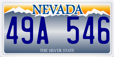 NV license plate 49A546