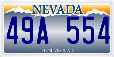 NV license plate 49A554